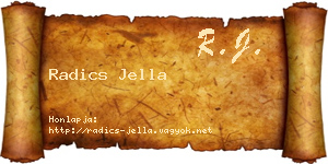 Radics Jella névjegykártya